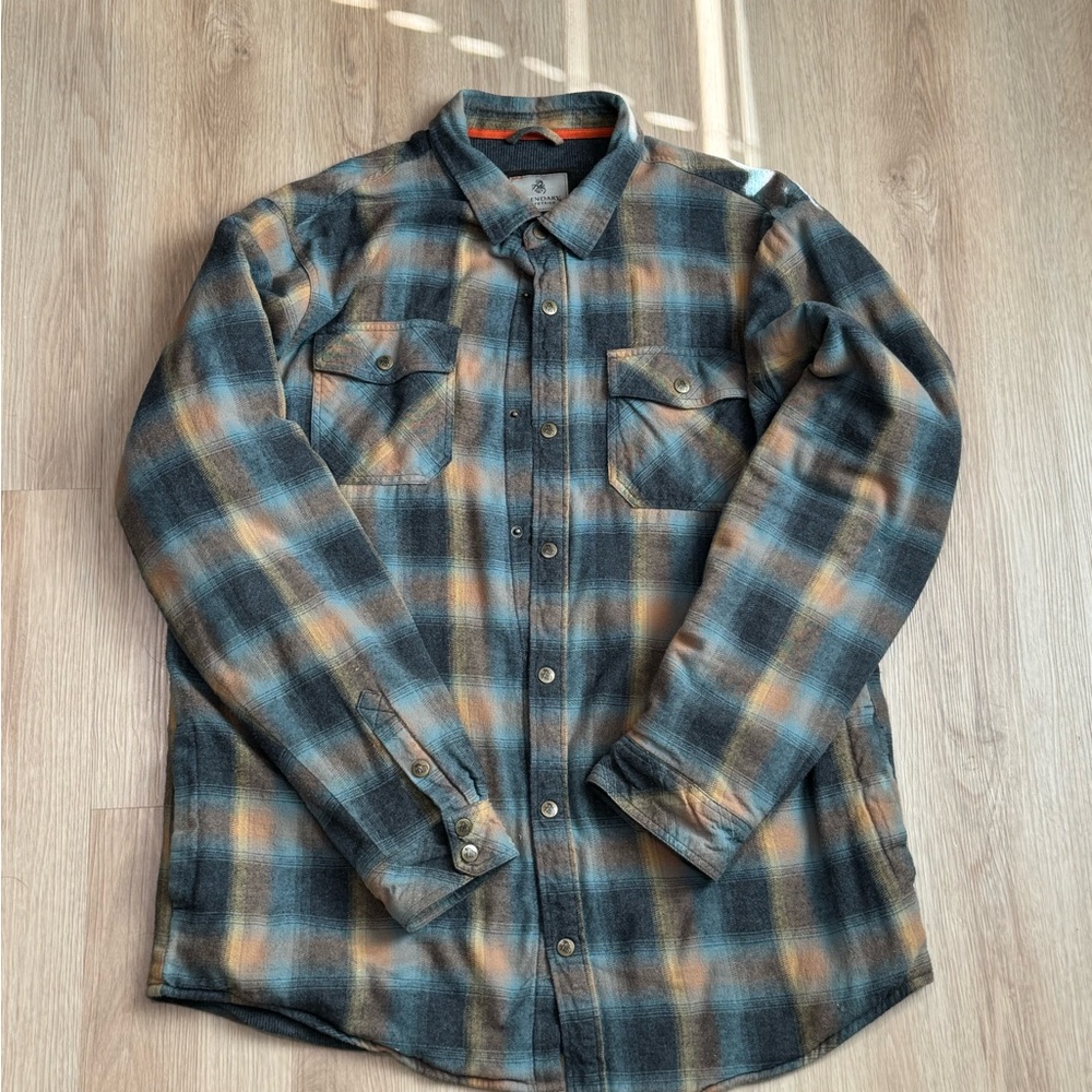 Legendary Whitetails Blue and Orange Plaid Shirt